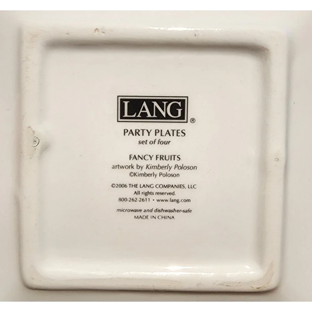 Lang Kimberly Poloson Fruits Plates Coasters Trinket 4.75